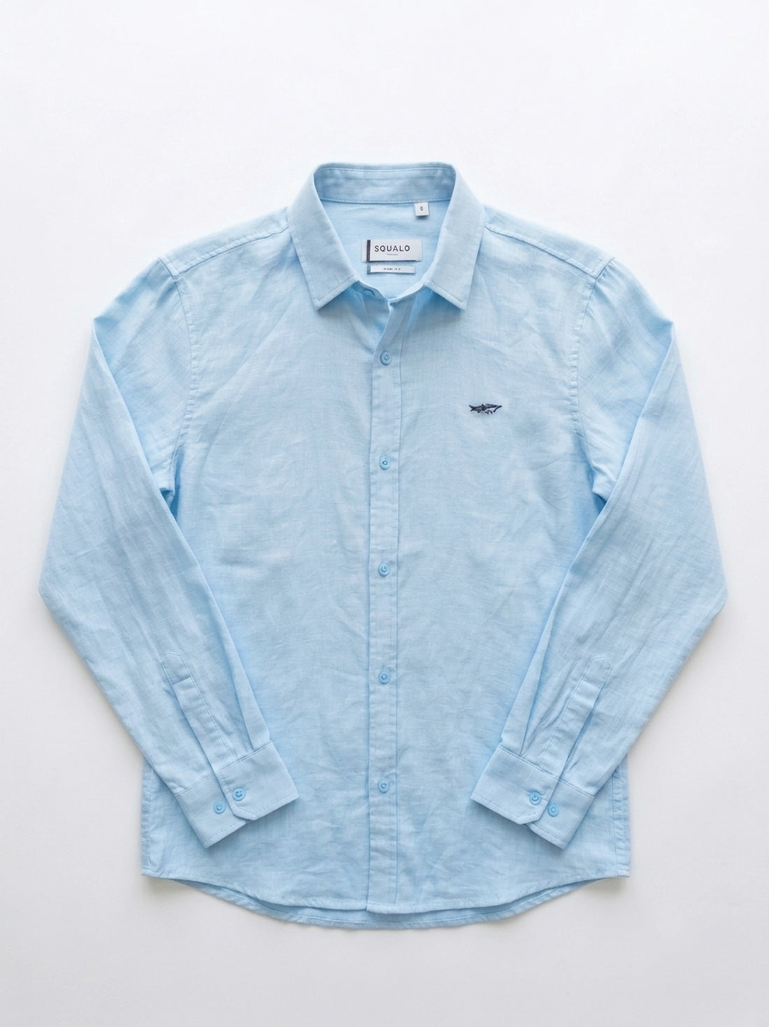 Pure Linen Long Sleeve Shirt - Sky Blue