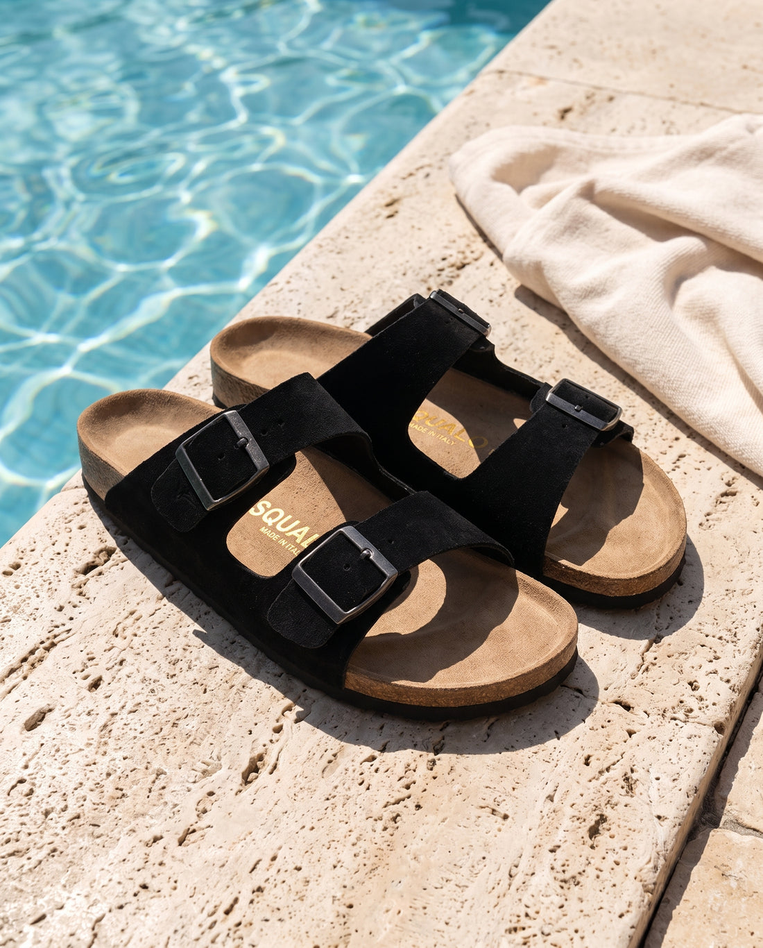 Amalfi double strap suede sandal, lifestyle