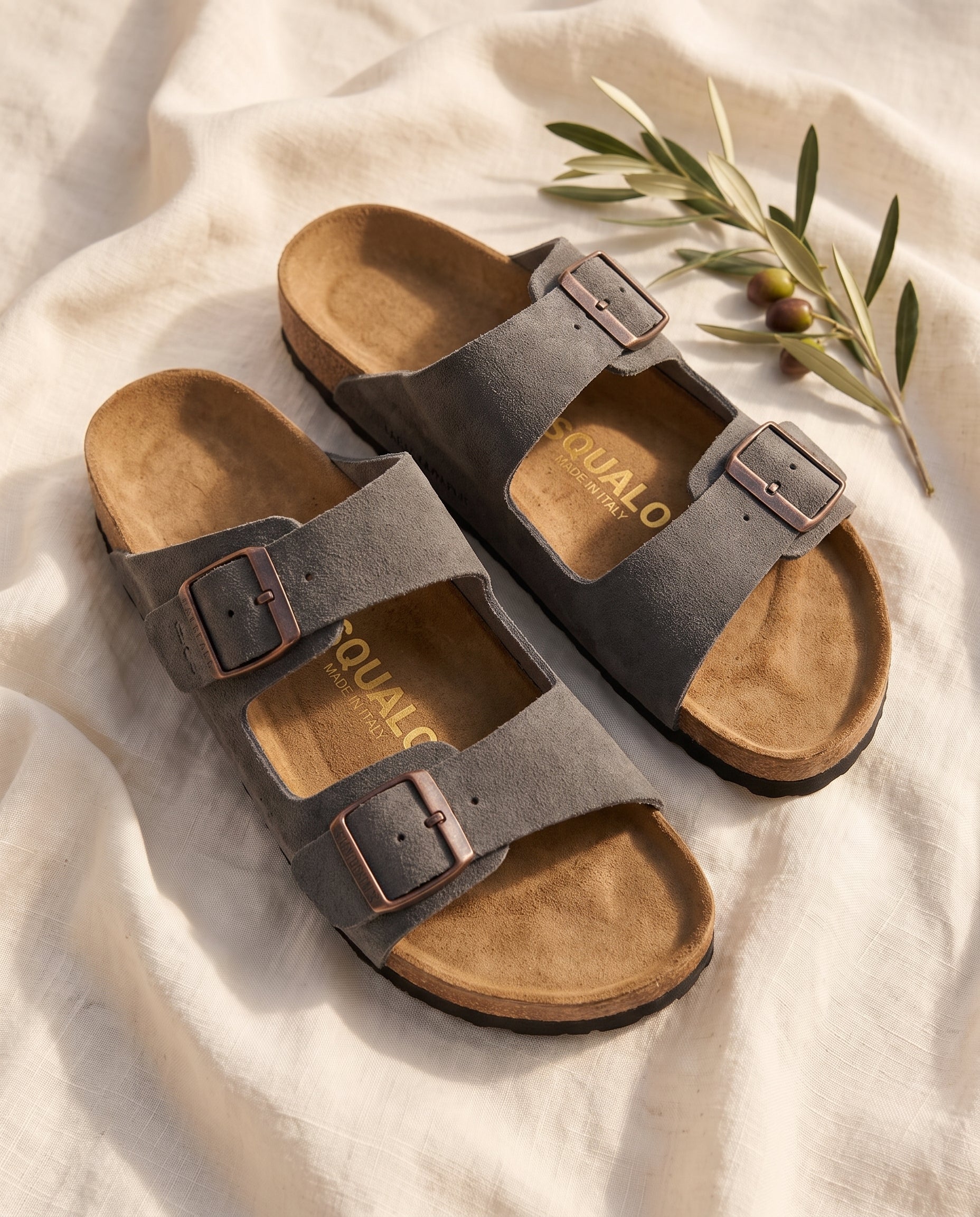 Amalfi double strap suede sandal, lifestyle
