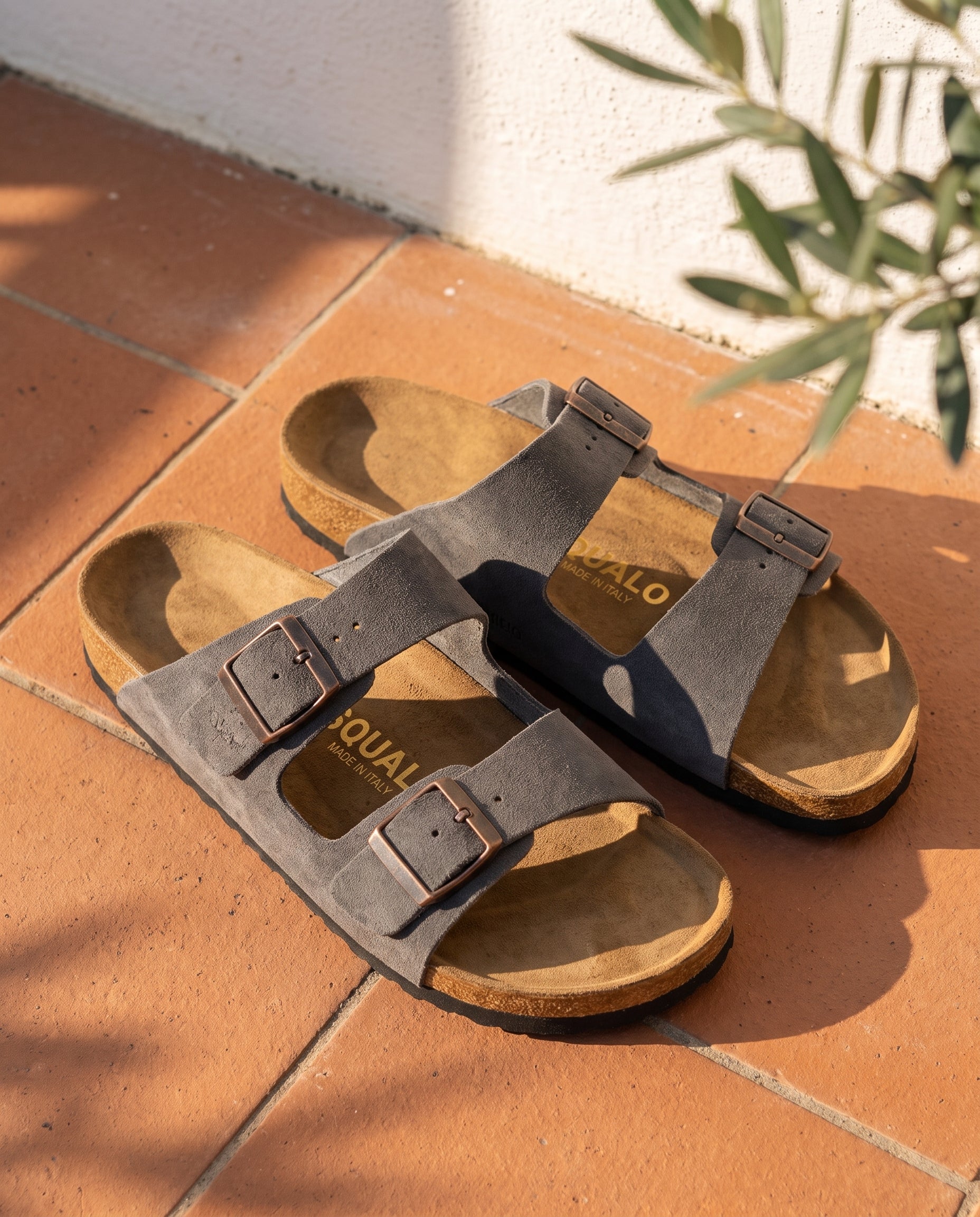Amalfi double strap suede sandal, lifestyle