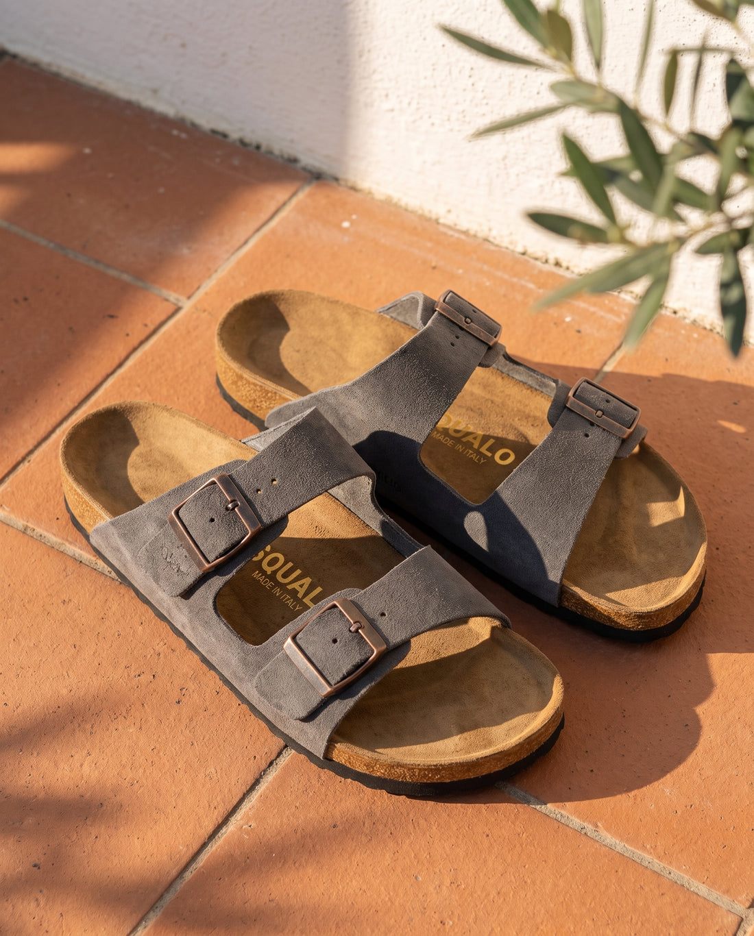 Amalfi double strap suede sandal, lifestyle