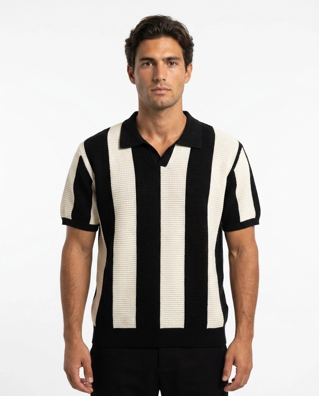 Rib Collar Knit Polo