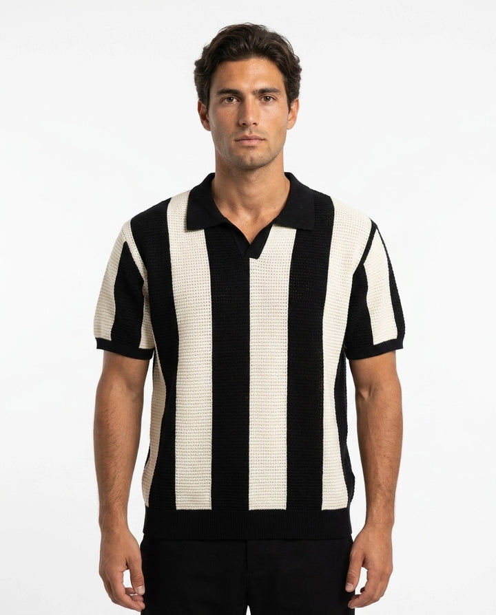 Rib Collar Knit Polo