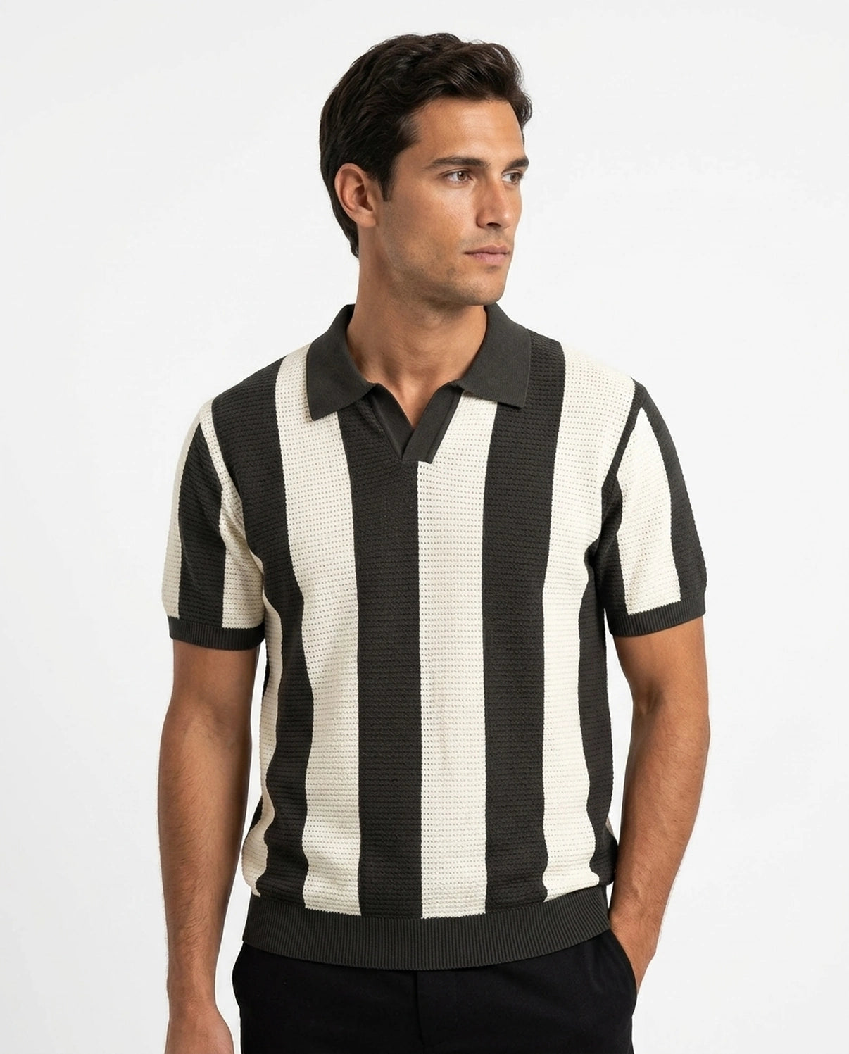 Rib Collar Knit Polo