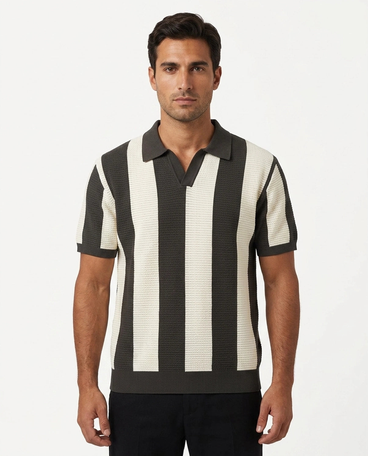 Rib Collar Knit Polo