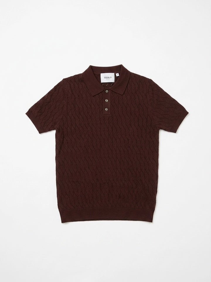 Open Collar Knit Polo