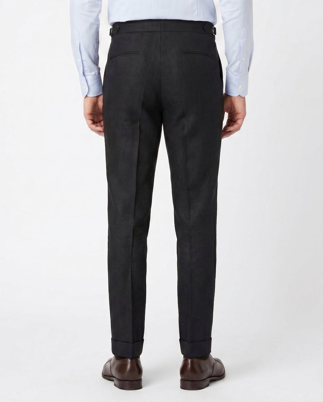 Pleated Linen Trousers, Charcoal