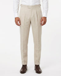 Pleated Linen Trousers, Sand
