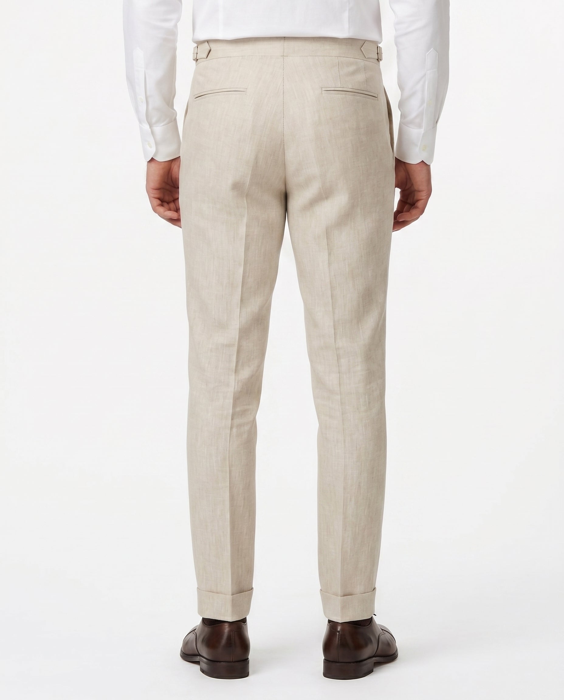 Pleated Linen Trousers, Sand