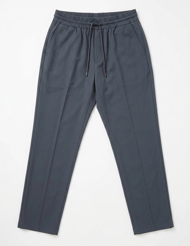 Tapered High Waist Stretch Trouser - Grey