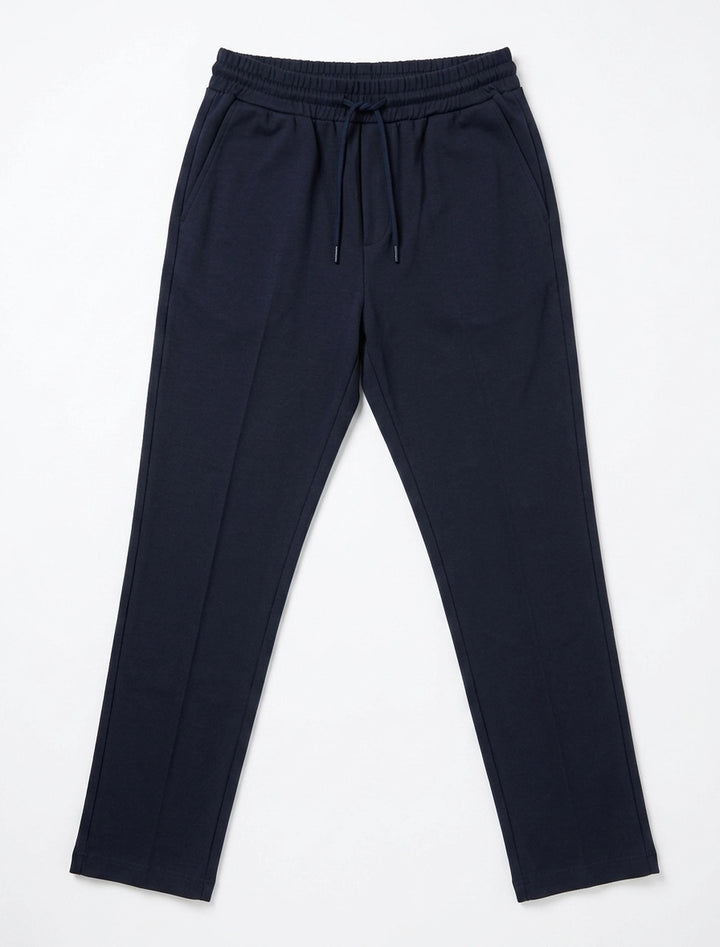 Tapered High Waist Stretch Trouser - Blue