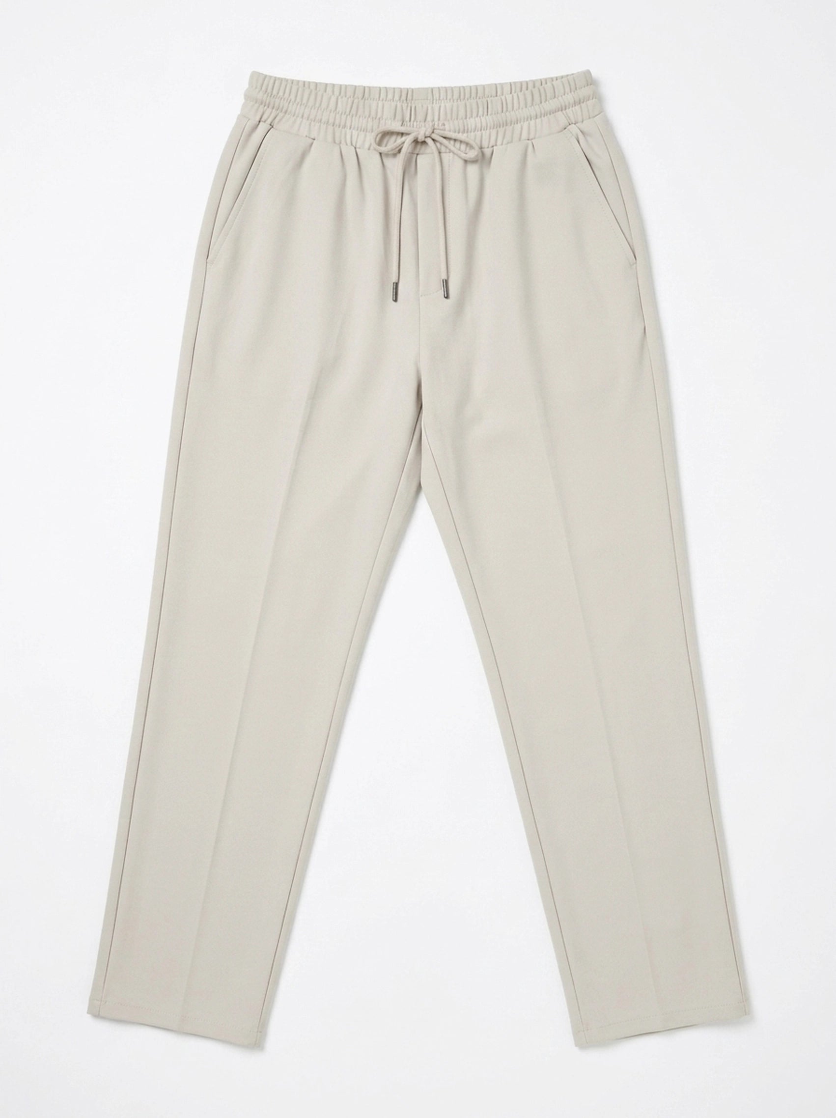 Tapered High Waist Stretch Trouser - Apricot